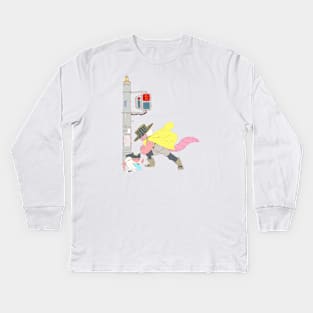 Croc & baby brother on the streets Kids Long Sleeve T-Shirt